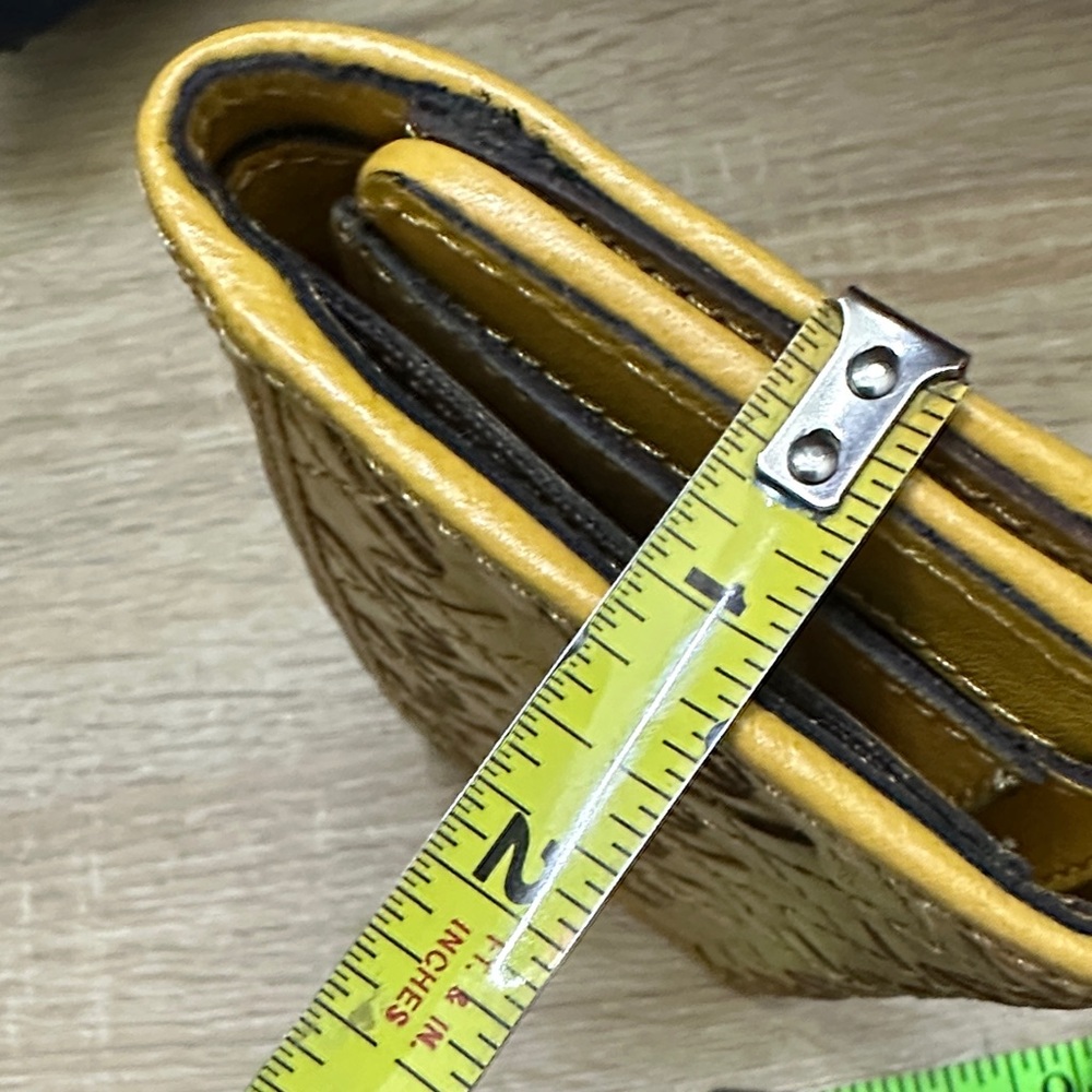 Patricia Nash Yellow Rattan Tri- fold Woven Clutch Wallets RFID - Picture 11 of 12
